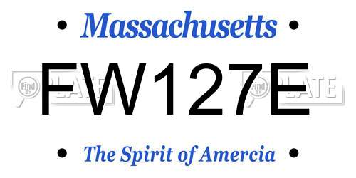 FW127E Massachusetts License Plate