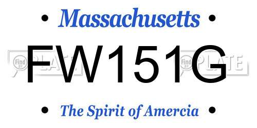 FW151G Massachusetts License Plate