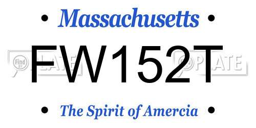 FW152T Massachusetts License Plate