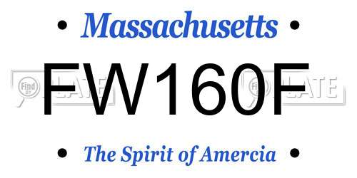 FW160F Massachusetts License Plate