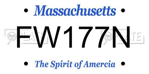 FW177N Massachusetts License Plate