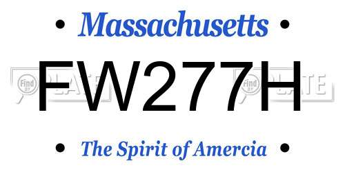 FW277H Massachusetts License Plate