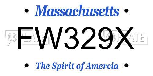 FW329X Massachusetts License Plate