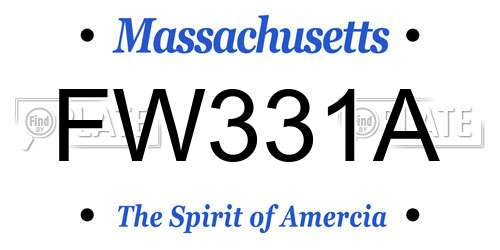 FW331A Massachusetts License Plate