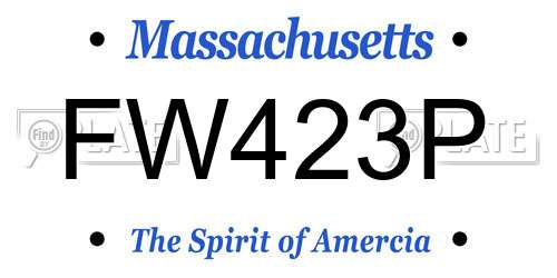 FW423P Massachusetts License Plate