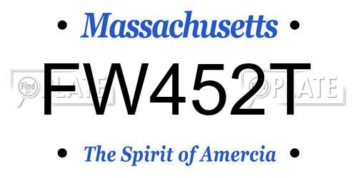 FW452T Massachusetts License Plate