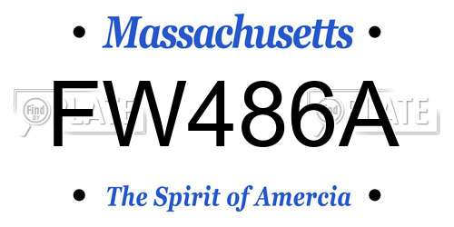 FW486A Massachusetts License Plate