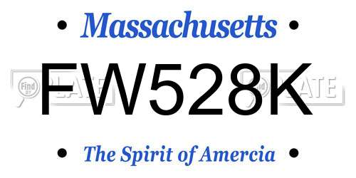 FW528K Massachusetts License Plate