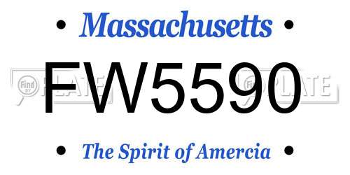 FW5590 Massachusetts License Plate