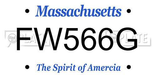 FW566G Massachusetts License Plate