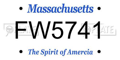 FW5741 Massachusetts License Plate