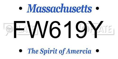 FW619Y Massachusetts License Plate