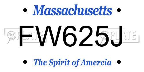 FW625J Massachusetts License Plate