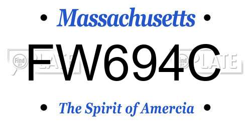 FW694C Massachusetts License Plate