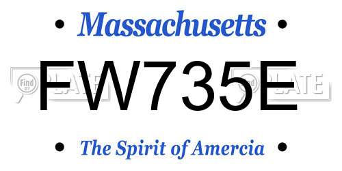 FW735E Massachusetts License Plate