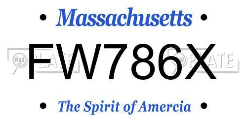 FW786X Massachusetts License Plate