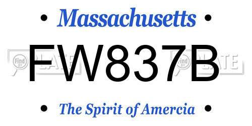 FW837B Massachusetts License Plate