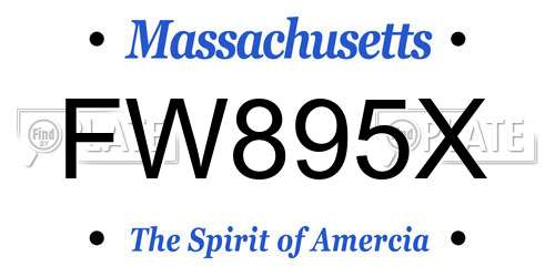 FW895X Massachusetts License Plate