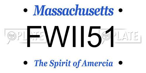 FWII51 Massachusetts License Plate