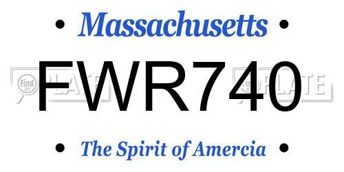 FWR740 Massachusetts License Plate