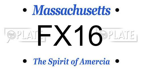FX16 Massachusetts License Plate