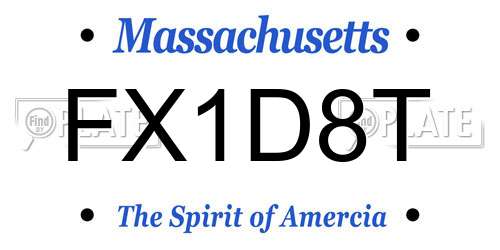 FX1D8T Massachusetts License Plate