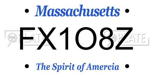 FX1O8Z Massachusetts License Plate