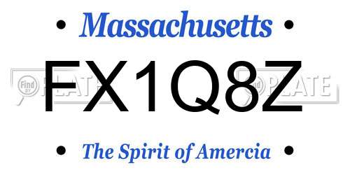 FX1Q8Z Massachusetts License Plate