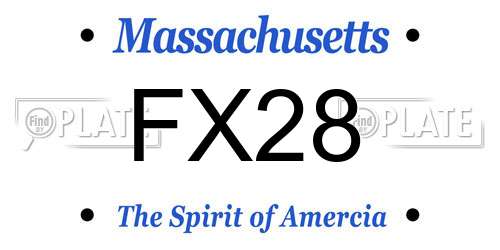 FX28 Massachusetts License Plate