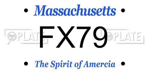 FX79 Massachusetts License Plate