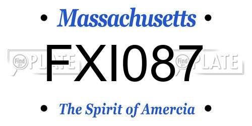FXI087 Massachusetts License Plate