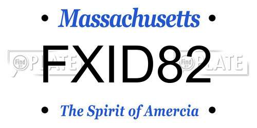 FXID82 Massachusetts License Plate