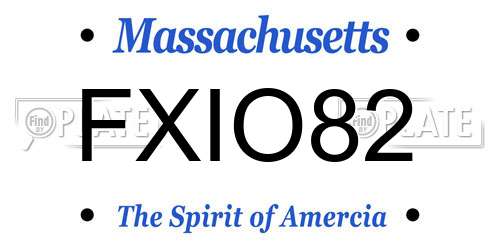 FXIO82 Massachusetts License Plate