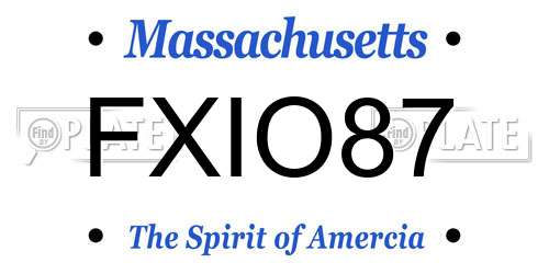 FXIO87 Massachusetts License Plate