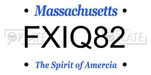 FXIQ82 Massachusetts License Plate