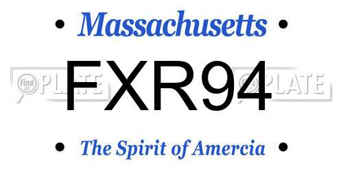 FXR94 Massachusetts License Plate