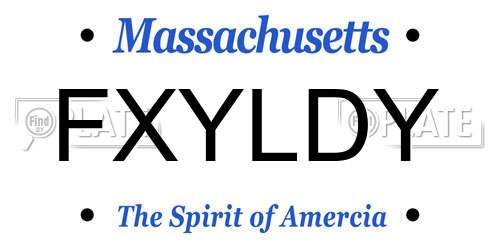 FXYLDY Massachusetts License Plate