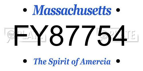 FY87754 Massachusetts License Plate