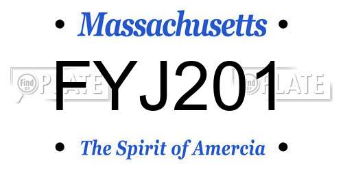 FYJ201 Massachusetts License Plate
