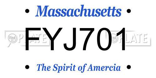 FYJ701 Massachusetts License Plate