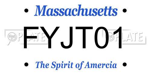 FYJT01 Massachusetts License Plate
