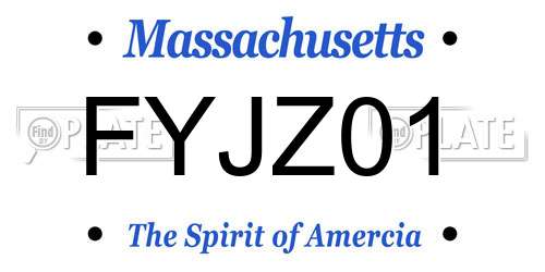 FYJZ01 Massachusetts License Plate