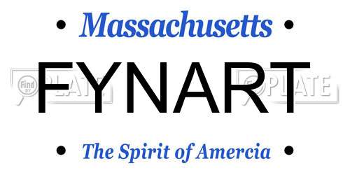 FYNART Massachusetts License Plate