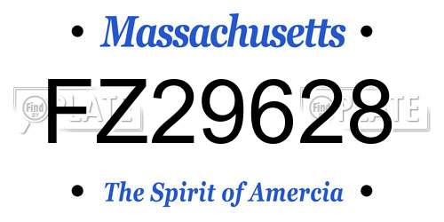 FZ29628 Massachusetts License Plate