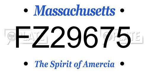 FZ29675 Massachusetts License Plate