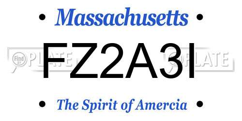 FZ2A3I Massachusetts License Plate