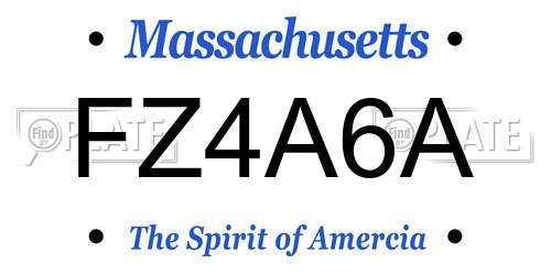 FZ4A6A Massachusetts License Plate