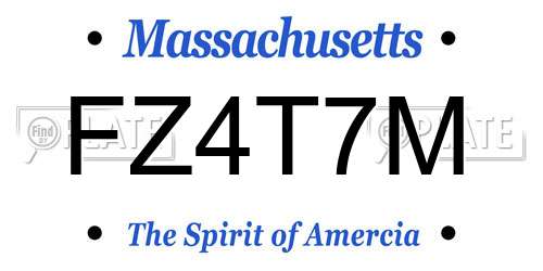 FZ4T7M Massachusetts License Plate
