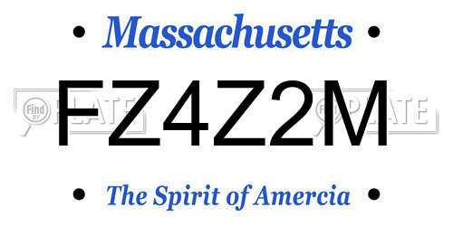 FZ4Z2M Massachusetts License Plate