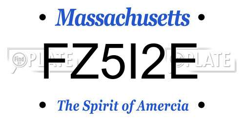 FZ5I2E Massachusetts License Plate